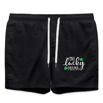 Ein Lucky Mama Clover Tee - Badeshorts - Schwarz - Vorne - AI Model Male 185 light (185cm)