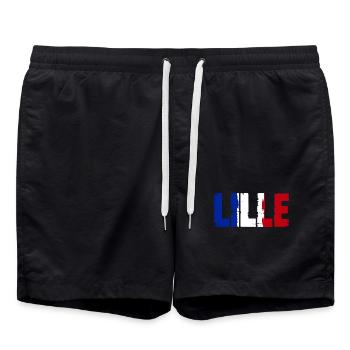 Lille Frankreich - Badeshorts - Schwarz - Vorne - AI Model Male 185 light (185cm)