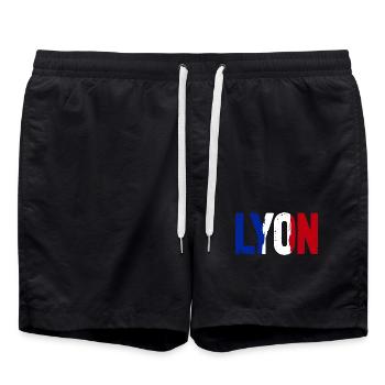 Lyon Frankreich - Badeshorts - Schwarz - Vorne - AI Model Male 185 light (185cm)