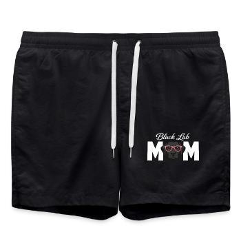 Maman labrador noir, Amante du Labrador noir - Short de bain - noir - Devant - AI Model Male 185 light (185cm)