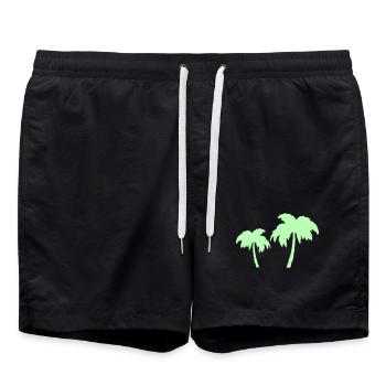 Duo Silhouettes des Palmiers Tropicaux - Short de bain - noir - Devant - AI Model Male 185 light (185cm)