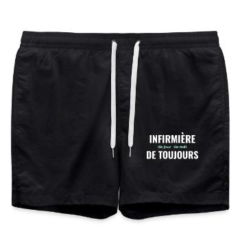 Infirmière de Toujours - Short de bain - noir - Devant - AI Model Male 185 light (185cm)