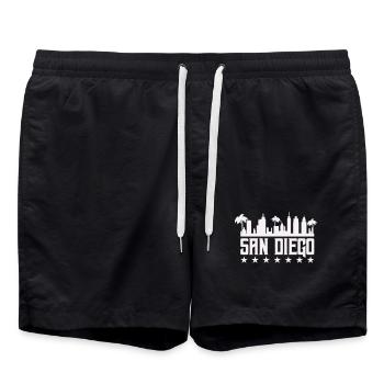 San Diego Skyline Palm Vista - Short de bain - noir - Devant - AI Model Male 185 light (185cm)