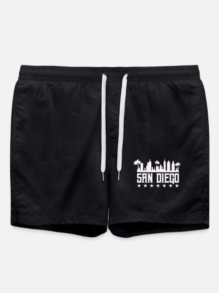 San Diego Skyline Palm Vista - Swim Trunks - black