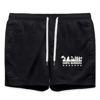 Silhouette côtière de Santa Barbara - Short de bain - noir - Devant - AI Model Male 185 light (185cm)