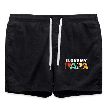 Ich liebe meinen Papa Sheriff Polizist Held - Badeshorts - Schwarz - Vorne - AI Model Male 185 light (185cm)