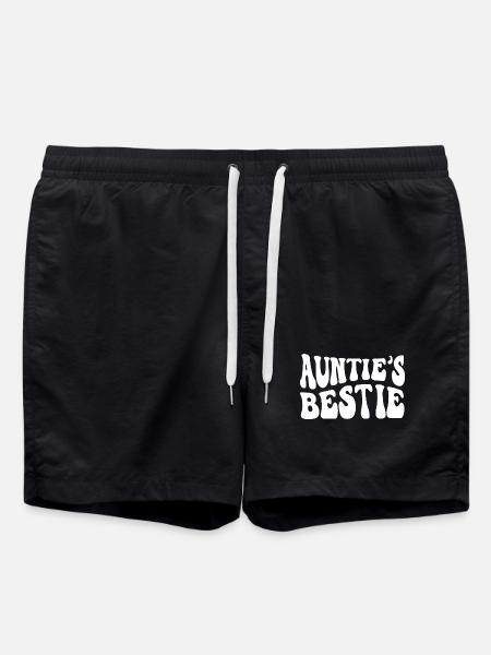 Auntie's Bestie, Cute Godchild Gift Idea - Swim Trunks - black