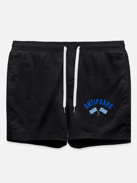 Antipaxos Greek Flags - Swim Trunks - black