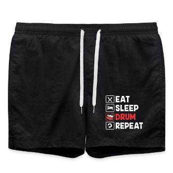 Batteries, batteurs, baguettes - Short de bain - noir - Devant - AI Model Male 185 light (185cm)