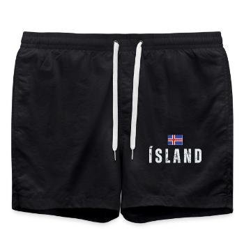 Drapeau islandais, patriote islandais - Short de bain - noir - Devant - AI Model Male 185 light (185cm)
