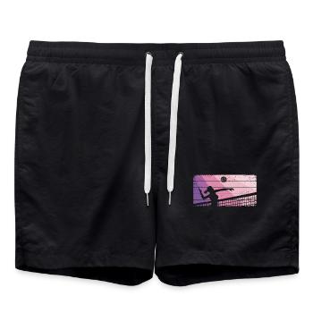 Joueuse de volley-ball de beach-volley féminin - Short de bain - noir - Devant - AI Model Male 185 light (185cm)