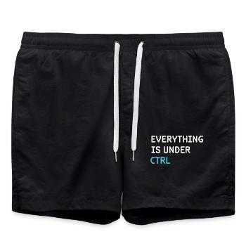 Funny Programming – Programmierer, Softwareingenieur, - Badeshorts - Schwarz - Vorne - AI Model Male 185 light (185cm)