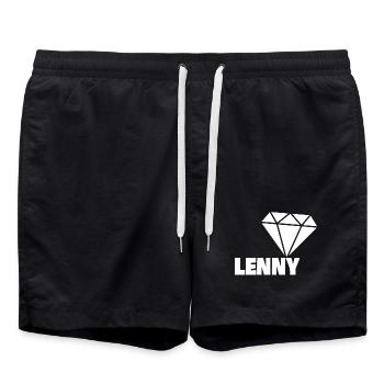 Lenny als Diamant - Badeshorts - Schwarz - Vorne - AI Model Male 185 light (185cm)