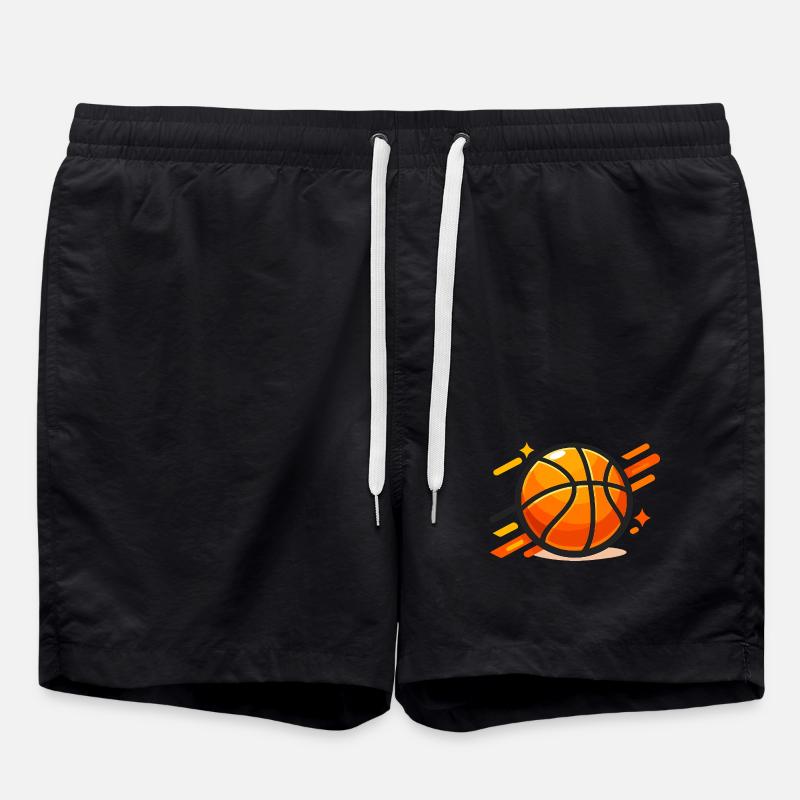 Basketball dynamique Orange néon - Short de bain - noir