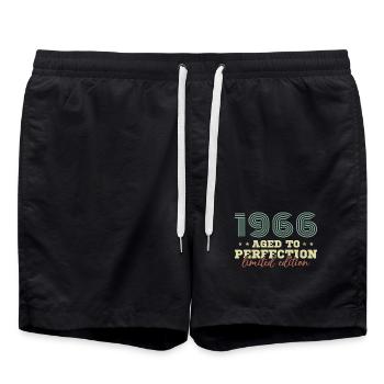 1966 Vintage Retro Geburtstagsgeschenk - Badeshorts - Schwarz - Vorne - AI Model Male 185 light (185cm)
