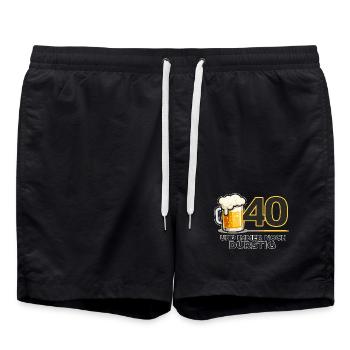40. Geburtstag: Durstiger Humor - Badeshorts - Schwarz - Vorne - AI Model Male 185 light (185cm)