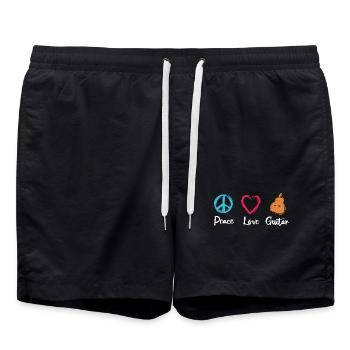 Guitare Peace Love - Short de bain - noir - Devant - AI Model Male 185 light (185cm)