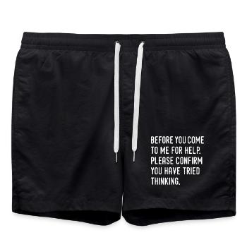 humor - Swim Trunks - black - Front - AI Model Male 185 light (185cm)