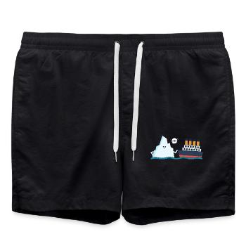 Titanic Funny Titanic und I-ceberg Poke Parodie - Badeshorts - Schwarz - Vorne - AI Model Male 185 light (185cm)