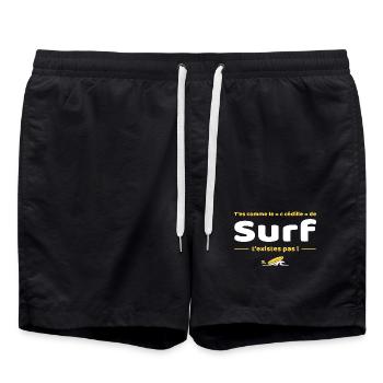 T'es comme de c cedille de surf t'existes pas - Short de bain - noir - Devant - AI Model Male 185 light (185cm)