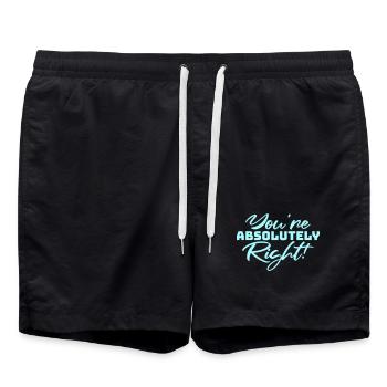 Tu as tout à fait raison, logo drôle d’IA sarcastique - Short de bain - noir - Devant - AI Model Male 185 light (185cm)