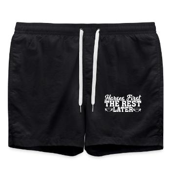 Horses First - Swim Trunks - black - Front - AI Model Male 185 light (185cm)