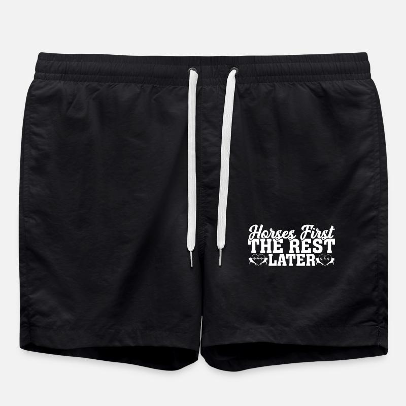 Horses First - Swim Trunks - black