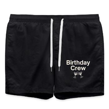 Birthday Crew - Swim Trunks - black - Front - AI Model Male 185 light (185cm)