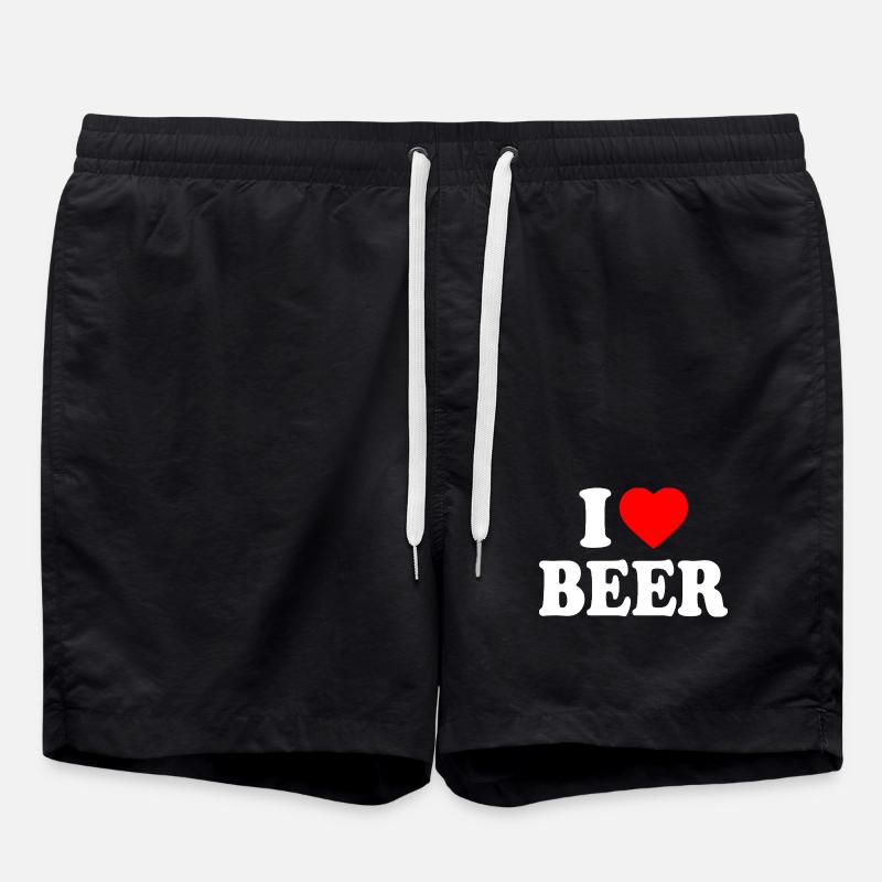I love beer - Swim Trunks - black