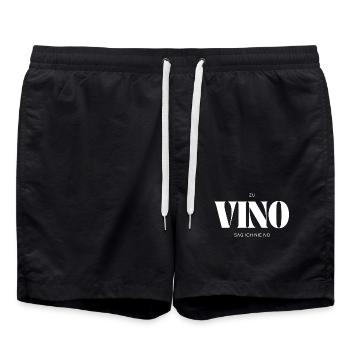 zu Vino sag ich nie no - Badeshorts - Schwarz - Vorne - AI Model Male 185 light (185cm)