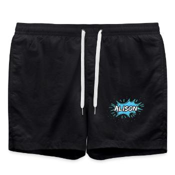 Geschenk für Alison - Badeshorts - Schwarz - Vorne - AI Model Male 185 light (185cm)