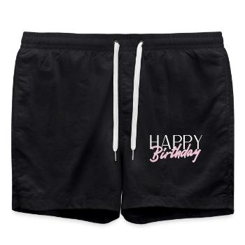 Bon anniversaire - Short de bain - noir - Devant - AI Model Male 185 light (185cm)