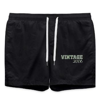 20 Jahre 2006 Vintage Retro-Geburtstagsgeschenk - Badeshorts - Schwarz - Vorne - AI Model Male 185 light (185cm)