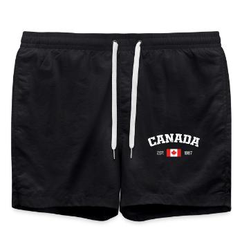 Kanada-Vintage-Ahornwappen 1867 - Badeshorts - Schwarz - Vorne - AI Model Male 185 light (185cm)