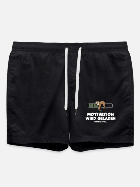 Motivation wird geladen Faultier Faultiermotiv - Badeshorts - Schwarz