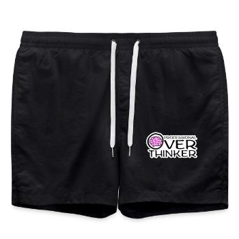 Logo drôle d’anxiété drôle et sombre de la réflexion professionnelle - Short de bain - noir - Devant - AI Model Male 185 light (185cm)