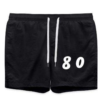 80. 80 ANS. 80e ANNIVERSAIRE. ANNIVERSAIRE 80 ANS. - Short de bain - noir - Devant - AI Model Male 185 light (185cm)