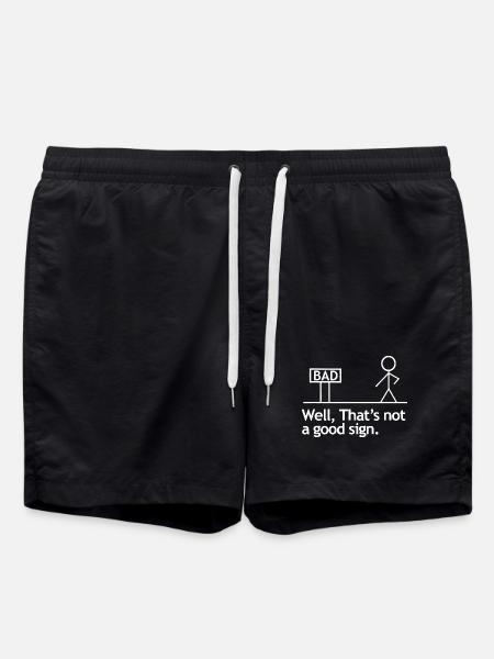 Illustration de l’ironie des mauvais signes - Short de bain - noir