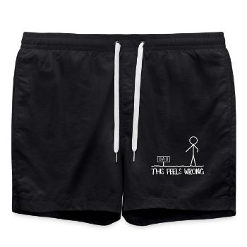 Ça me semble faux blagues humoristiques sur les bonhommes bâtons drôles - Short de bain - noir - Devant - AI Model Male 185 light (185cm)