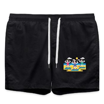 Plage de Yoga des Vaches - Short de bain - noir - Devant - AI Model Male 185 light (185cm)