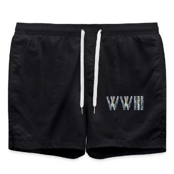 WW III Geldrollen - Badeshorts - Schwarz - Vorne - AI Model Male 185 light (185cm)