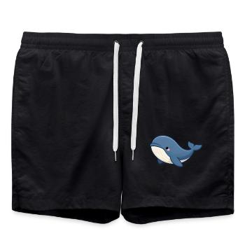 Wal Walrettung Tierschutz Meeresbiologie - Badeshorts - Schwarz - Vorne - AI Model Male 185 light (185cm)