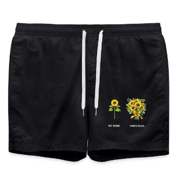 Christliche Sonnenblume Positivität Gott Religion - Badeshorts - Schwarz - Vorne - AI Model Male 185 light (185cm)
