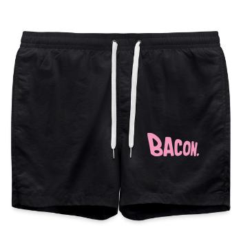 Bacon Speck Lebensmittel Lustig Fleisch Foodie - Badeshorts - Schwarz - Vorne - AI Model Male 185 light (185cm)