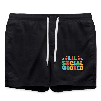Assistant social Quota Lil Assistant social Travail social - Short de bain - noir - Devant - AI Model Male 185 light (185cm)