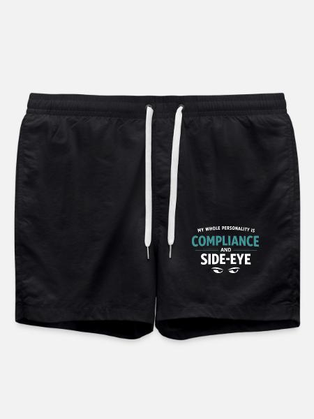 Rule-abiding with sideways glance | Tax Advisor Humor - Swim Trunks - black