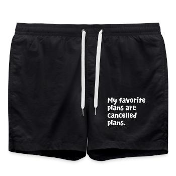 Lustiges introvertiertes Design – Sarkastischer Sarkasmus-Humor - Badeshorts - Schwarz - Vorne - AI Model Male 185 light (185cm)