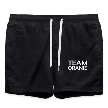 Team Oranje - Nederland - Niederlande Netherlands - Badeshorts - Schwarz - Vorne - AI Model Male 185 light (185cm)