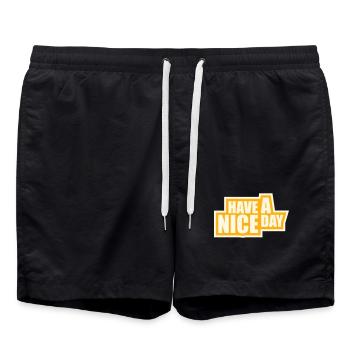 Bonne journée : Expression sarcastique drôle mignonne - Short de bain - noir - Devant - AI Model Male 185 light (185cm)