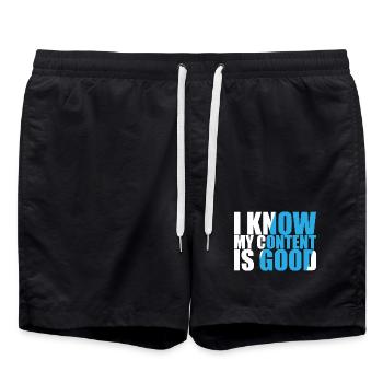 Content Creator Vlogger Online Streamer Influencer - Badeshorts - Schwarz - Vorne - AI Model Male 185 light (185cm)